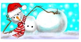 Drawing of Snowman by DebbyLee