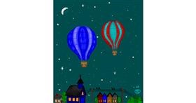 Drawing of Hot air balloon by GreyhoundMama