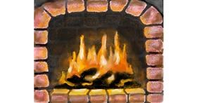 Drawing of Fireplace by MINNA