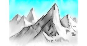 Drawing of Mountain by Wizard