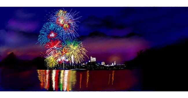 Drawing of Fireworks by Chaching