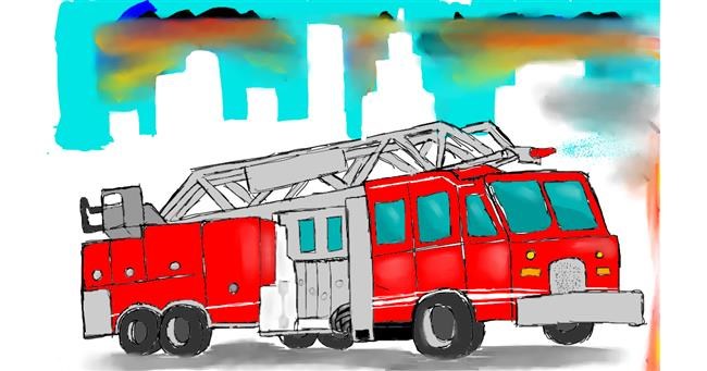 Drawing of Firetruck by Azura