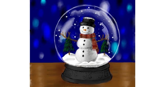 Drawing of Snow globe by Sofie