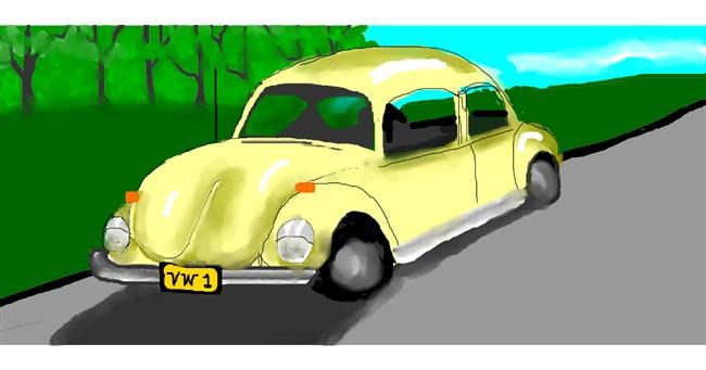 Drawing of Car by Debidolittle