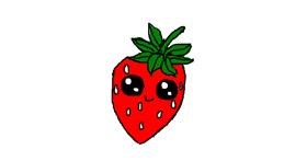 Drawing of Strawberry by Albanian girl