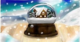 Drawing of Snow globe by Mia