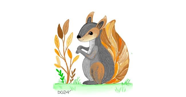 Drawing of Squirrel by GreyhoundMama