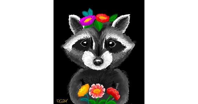 Drawing of Raccoon by GreyhoundMama