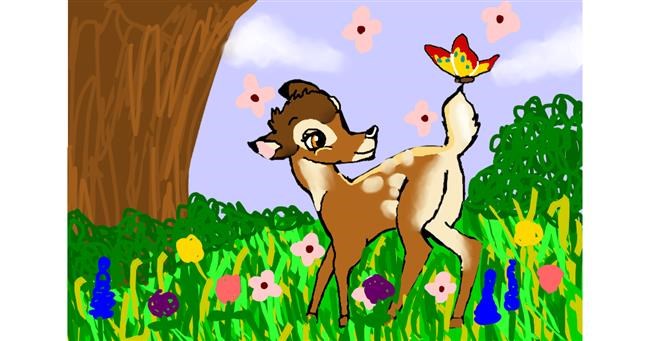 Drawing of Bambi by Monty