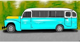 Drawing of Bus by Swimmer 