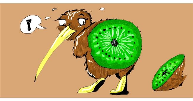 Drawing of Kiwi fruit by jule