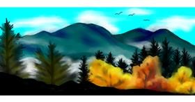 Drawing of Mountain by DebbyLee