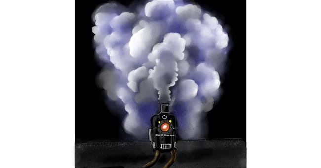 Drawing of Train by Leah