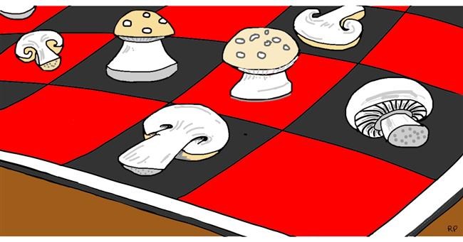 Drawing of Mushroom by Swimmer 