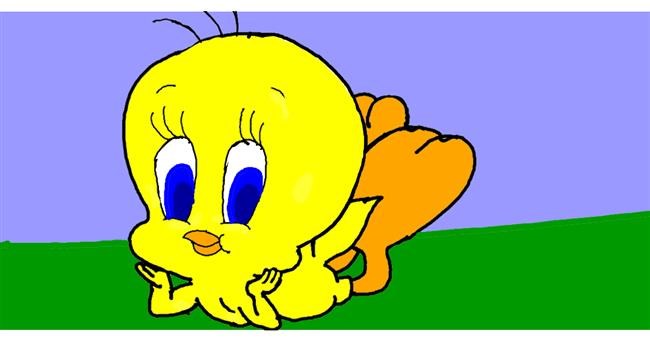 Drawing of Tweety Bird by Rain