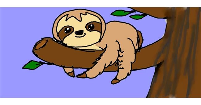 Drawing of Sloth by Rainbow