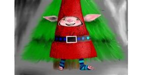 Drawing of Christmas elf by Wizard