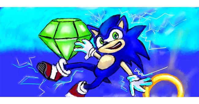 Drawing of Sonic the hedgehog by Mea