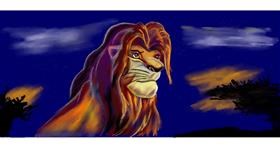 Drawing of Simba (Lion King) by Chaching