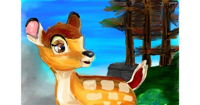 Drawing of Bambi by Mia