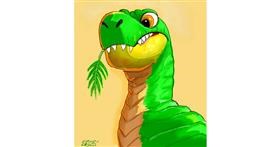 Drawing of Dinosaur by GreyhoundMama
