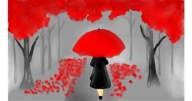 Drawing of Umbrella by Priscilla