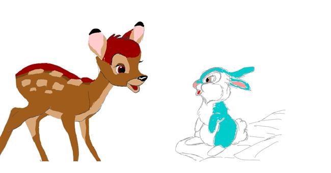 Drawing of Bambi by Coyote