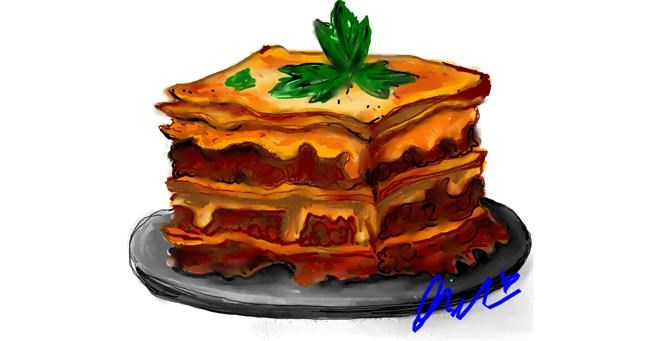 Drawing of Lasagna by Audrey