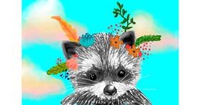 Drawing of Raccoon by Sirak Fish