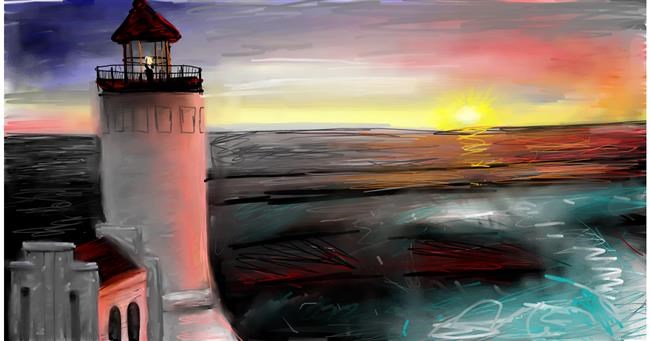 Drawing of Lighthouse by Mia