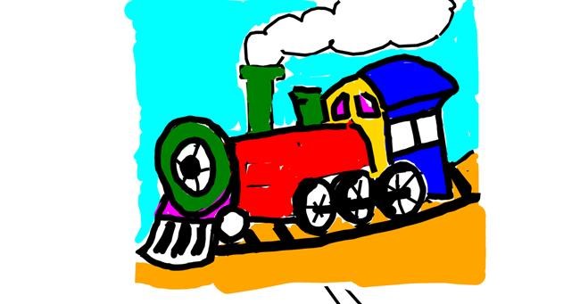 Drawing of Train by Kamie