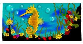 Drawing of Seahorse by DebbyLee