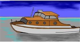 Drawing of Boat by Swimmer 