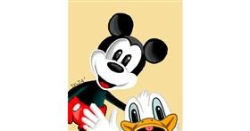 Drawing of Mickey Mouse by GreyhoundMama