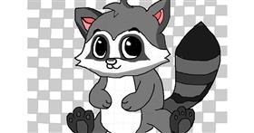 Drawing of Raccoon by InessA