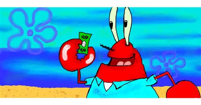 Drawing of Mr. Krabs (spongebob) by DebbyLee