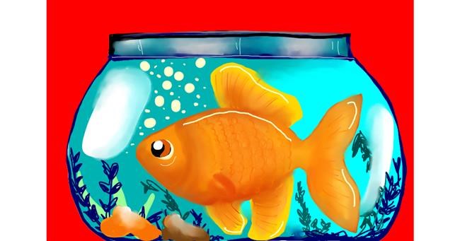 Drawing of Goldfish by zeenmachine