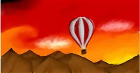 Drawing of Hot air balloon by Unknown