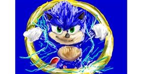 Drawing of Sonic the hedgehog by Mia