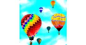 Drawing of Hot air balloon by Abeer-Irza