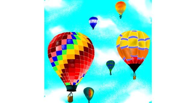 Drawing of Hot air balloon by Abeer-Irza