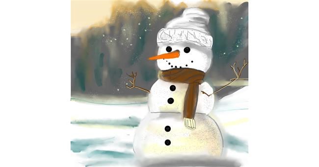 Drawing of Snowman by Pam