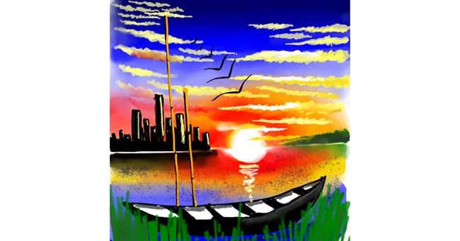 Drawing of Sunset by Riya