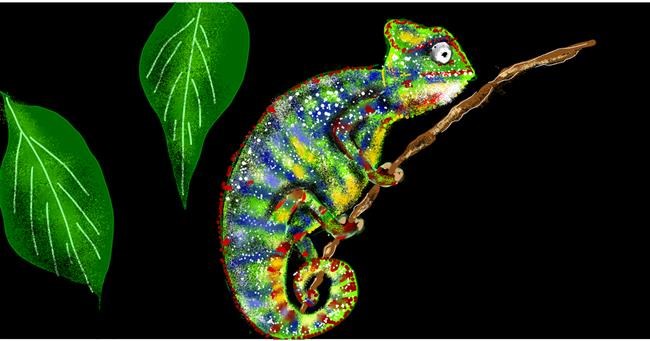 Drawing of Chameleon by Eclat de Lune