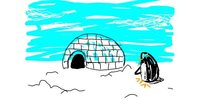 Drawing of Igloo by Blue Giraffe