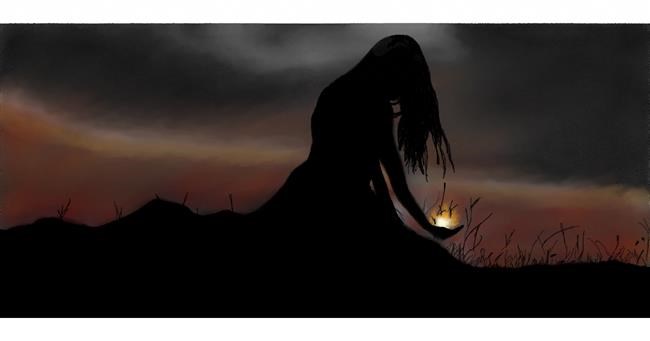 Drawing of Sunset by Chaching