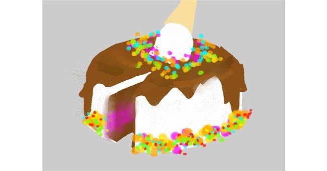 Drawing of Cake by Watch ScarletFire Fox ch