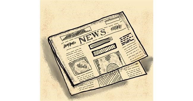 Drawing of Newspaper by Gatiux Guido