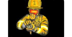 Drawing of Firefighter by Calaverita