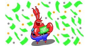 Drawing of Mr. Krabs (spongebob) by Sam